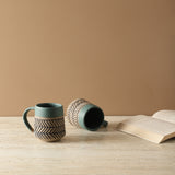 Arrow Wave Ceramic Mug Set of 2