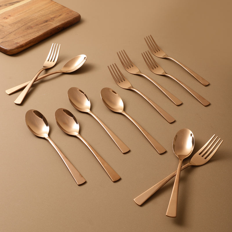 Rose Gold Cutlery Set of 12