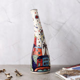 Ceramic Folk Handpainted Vase (Medium) - The Decor Mart 