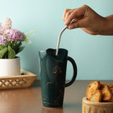 Ceramic Dream Straw Mug- Green - The Decor Mart 