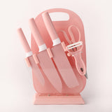 Pink Knife Set With Stand - The Decor Mart 