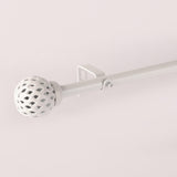 PERFORATED WHITE METAL FINIAL EXTENDABLE CURTAIN ROD WHITE 19MM (HARDWARE INCLUDED) - The Decor Mart 