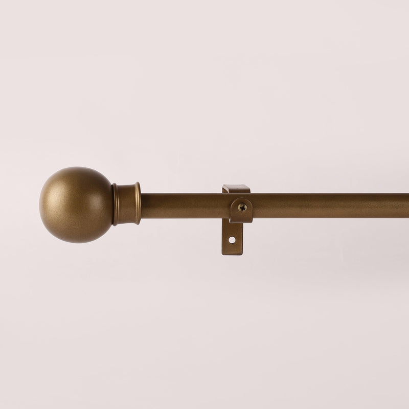 GOLD BALL FINIAL EXTENDABLE CURTAIN ROD GOLD 19MM (HARDWARE INCLUDED) - The Decor Mart 