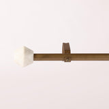 MARBLE HEX FINIAL EXTENDABLE CURTAIN ROD GOLD 19MM (HARDWARE INCLUDED) - The Decor Mart 