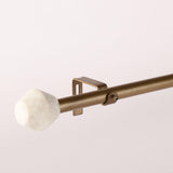 MARBLE HEX FINIAL EXTENDABLE CURTAIN ROD GOLD 19MM (HARDWARE INCLUDED) - The Decor Mart 