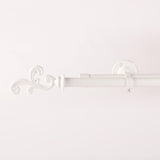 REGAL METAL FINIAL EXTENDABLE DOUBLE CURTAIN ROD WHITE 19MM (HARDWARE INCLUDED) - The Decor Mart 