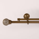 VENTILIA METAL FINIAL EXTENDABLE DOUBLE CURTAIN ROD GOLD 19MM (HARDWARE INCLUDED) - The Decor Mart 
