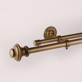 TYPHO GOLD METAL FINIAL EXTENDABLE DOUBLE CURTAIN ROD GOLD 19MM (HARDWARE INCLUDED) - The Decor Mart 