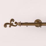 REGAL METAL FINIAL EXTENDABLE DOUBLE CURTAIN ROD GOLD 19MM (HARDWARE INCLUDED) - The Decor Mart 
