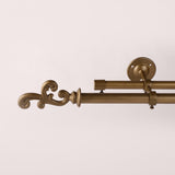 REGAL METAL FINIAL EXTENDABLE DOUBLE CURTAIN ROD GOLD 19MM (HARDWARE INCLUDED) - The Decor Mart 
