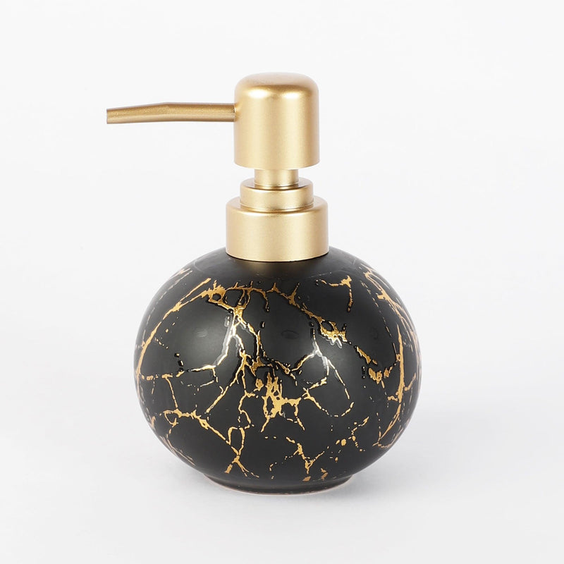 Marble Textured Soap Dispenser- Black - The Decor Mart 