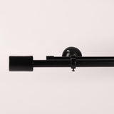 BLACK MATTE FINIAL EXTENDABLE DOUBLE CURTAIN ROD BLACK 19MM (HARDWARE INCLUDED) - The Decor Mart 