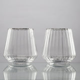 Ribbed Drinking Glass- Set of 2 - The Decor Mart 