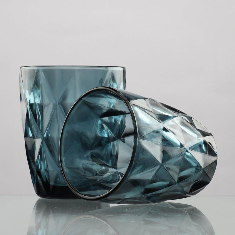 Glass Tinted Drinking Glass- Aqua (Set Of 2) - The Decor Mart 