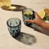 Glass Tinted Drinking Glass- Aqua (Set Of 2) - The Decor Mart 