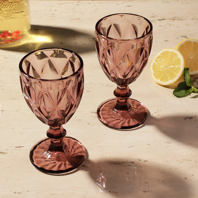 Tinted Goblet- Plum (Set Of 2) - The Decor Mart 