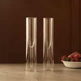 Double Wall Flute Glass- Set Of 2 - The Decor Mart 
