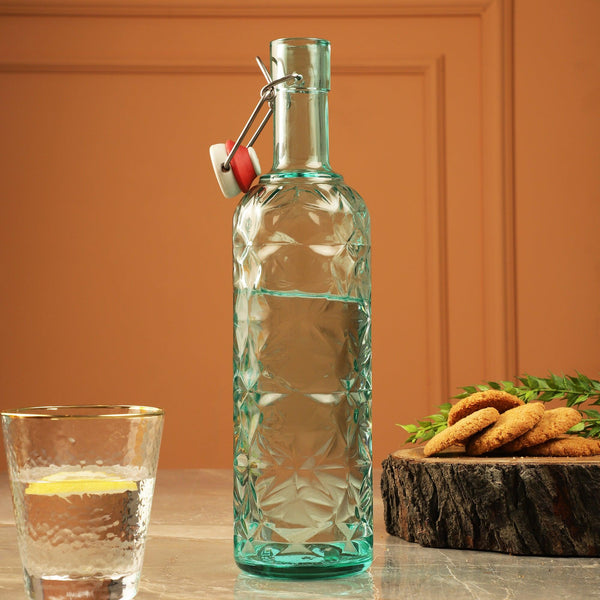 Glass Tint Flip Bottle- Aqua - The Decor Mart 