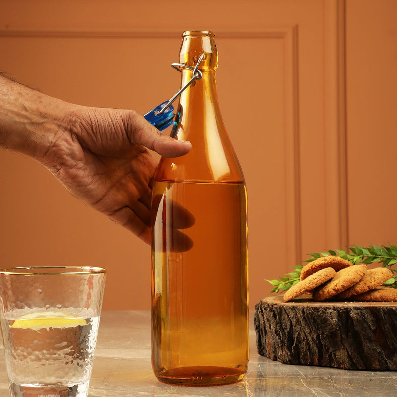 Glass Tint Flip Bottle- Orange - The Decor Mart 