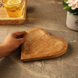 Heart Shaped Wooden Platter - The Decor Mart 