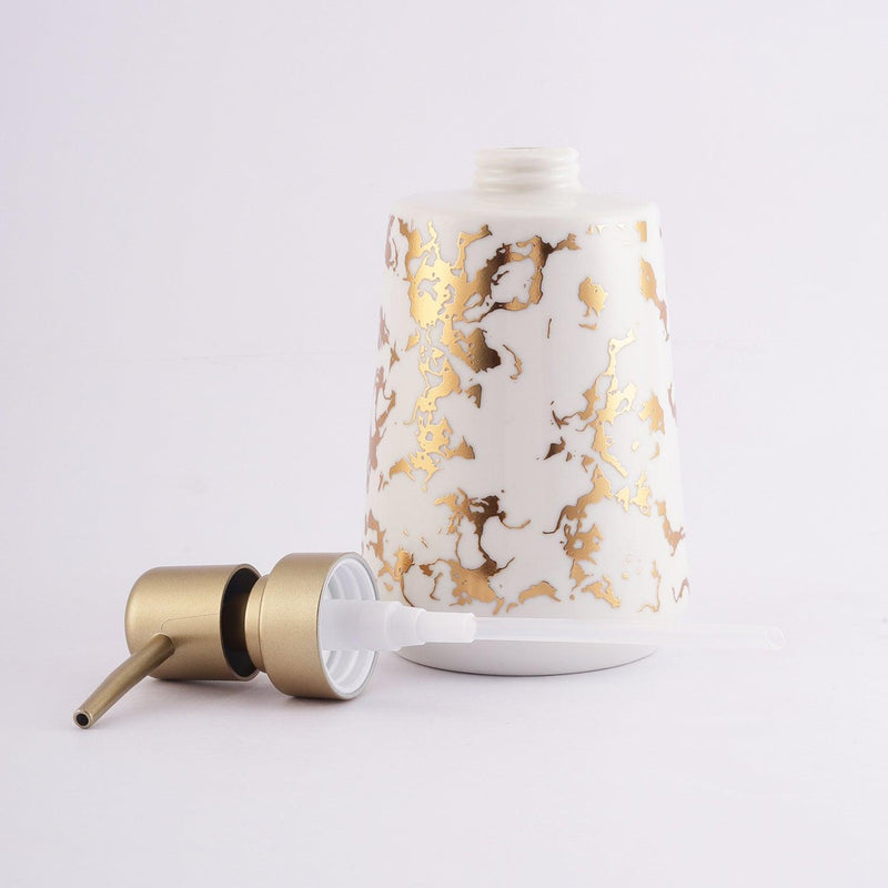 Marble Textured Soap Dispenser - White - The Decor Mart 