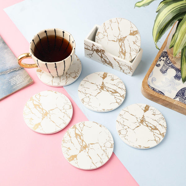 Drink Coasters Set Of 6 Turkish Moroccan Design Round Coaster Tea Coffee Cup  Mat