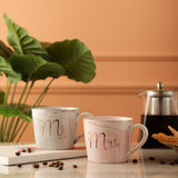 Ceramic Mr & Mrs Minimal Mug  (Set of 2) - The Decor Mart 