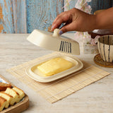 Beige Ceramic Butter Dish - The Decor Mart 