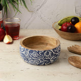 Wooden Multipurpose Bowl-Royal Blue Paisley - The Decor Mart 