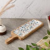 Wooden Paddle Shaped Platter- Spring Meadow - The Decor Mart 