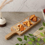 Wooden 3- Part Paddle Platter- Spring Meadow - The Decor Mart 