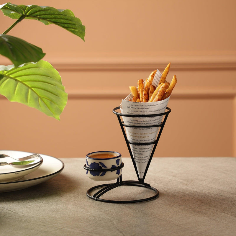 Metal Snack Basket with Dip Bowl - The Decor Mart 
