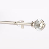 Glass Metal Regal Finial Extendable Curtain Rod SS 19MM (Hardware Included) - The Decor Mart 