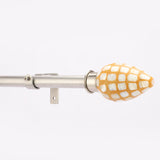 HoneyComb MOP Finial Extendable Curtain Rod SS 25MM (Hardware Included) - The Decor Mart 