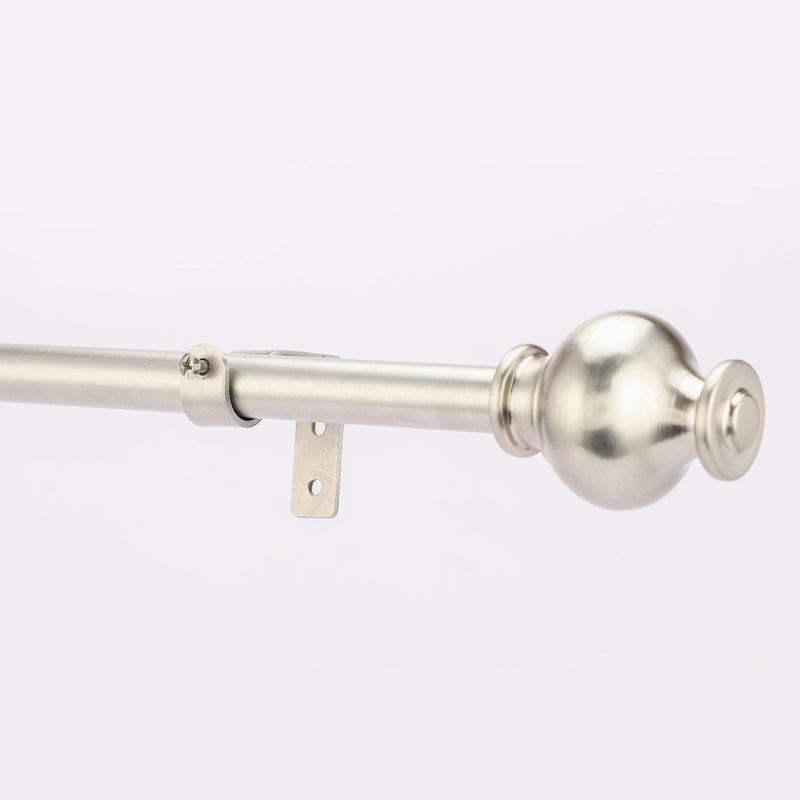 SS Typho Finial Extendable Curtain Rod SS 19MM (Hardware Included) - The Decor Mart 