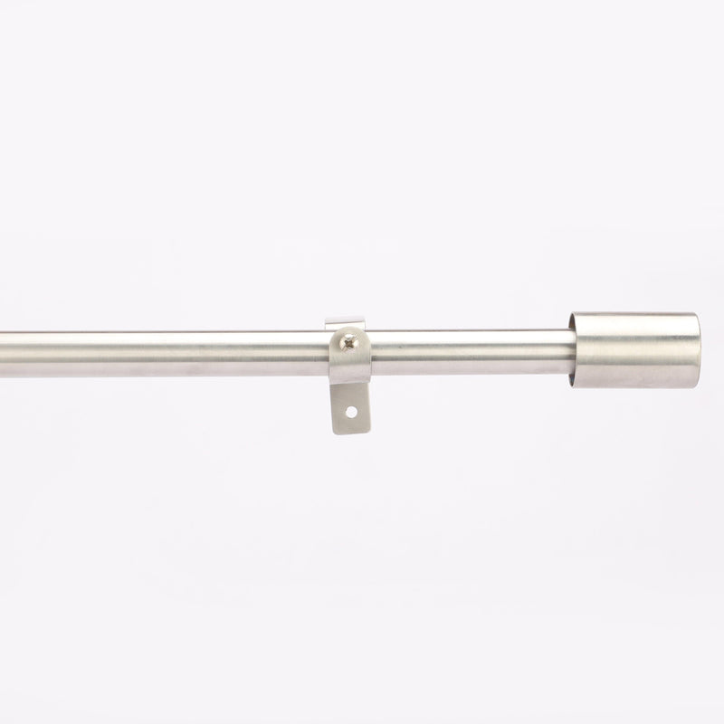 SS Cylinder Finial Extendable Curtain Rod SS 19MM (Hardware Included) - The Decor Mart 