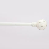 Grey Polka Ceramic Finial Extendable Curtain Rod White 19MM (Hardware Included) - The Decor Mart 