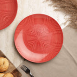 Ceramic Red Spiral Dinner Plate- Set Of 2 - The Decor Mart 