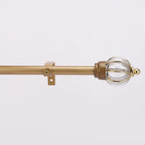 Glass Metal Royal Finial Extendable Curtain Rod Gold 19MM (Hardware Included) - The Decor Mart 