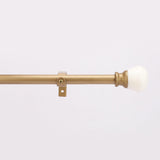 Marble Ball Finial Extendable Curtain Rod Gold 19MM (Hardware Included) - The Decor Mart 