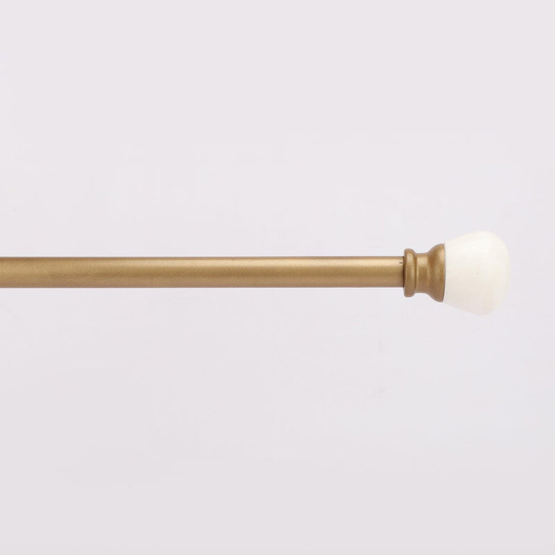 Marble Ball Finial Extendable Curtain Rod Gold 19MM (Hardware Included) - The Decor Mart 