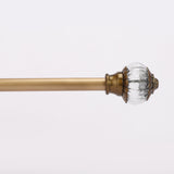 Glass Metal Regal Finial Extendable Curtain Rod Gold 19MM (Hardware Included) - The Decor Mart 