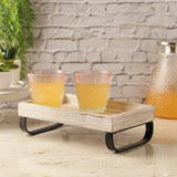 Wooden   Tray  Distressed   White - The Decor Mart 