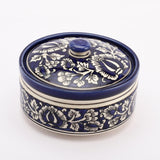 Ceramic Blue Pottery Serving Bowl  With Lid - The Decor Mart 