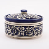 Ceramic Blue Pottery Serving Bowl  With Lid - The Decor Mart 