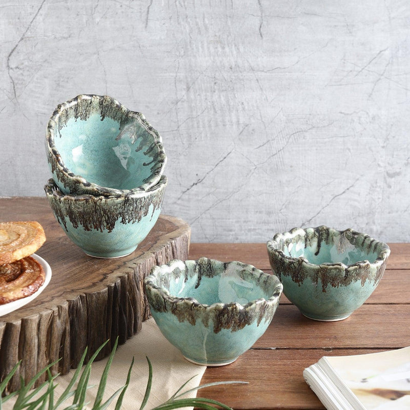 Ceramic Seaweed Bowl- Set of 4 - The Decor Mart 