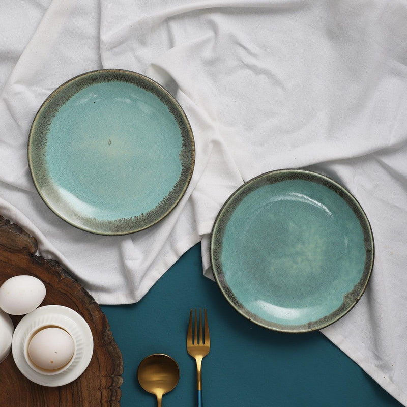 Ceramic Seaweed Dinner Plate- Set Of  2 - The Decor Mart 