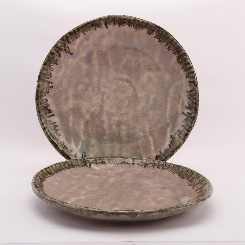 Ceramic Frosted Quarter Plate- Set Of  2 - The Decor Mart 