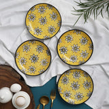 Ceramic Flora Dinner Plate- Set Of 4 - The Decor Mart 