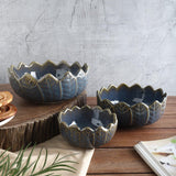 Ceramic Lotus Serving Bowl- Set of 3 - The Decor Mart 